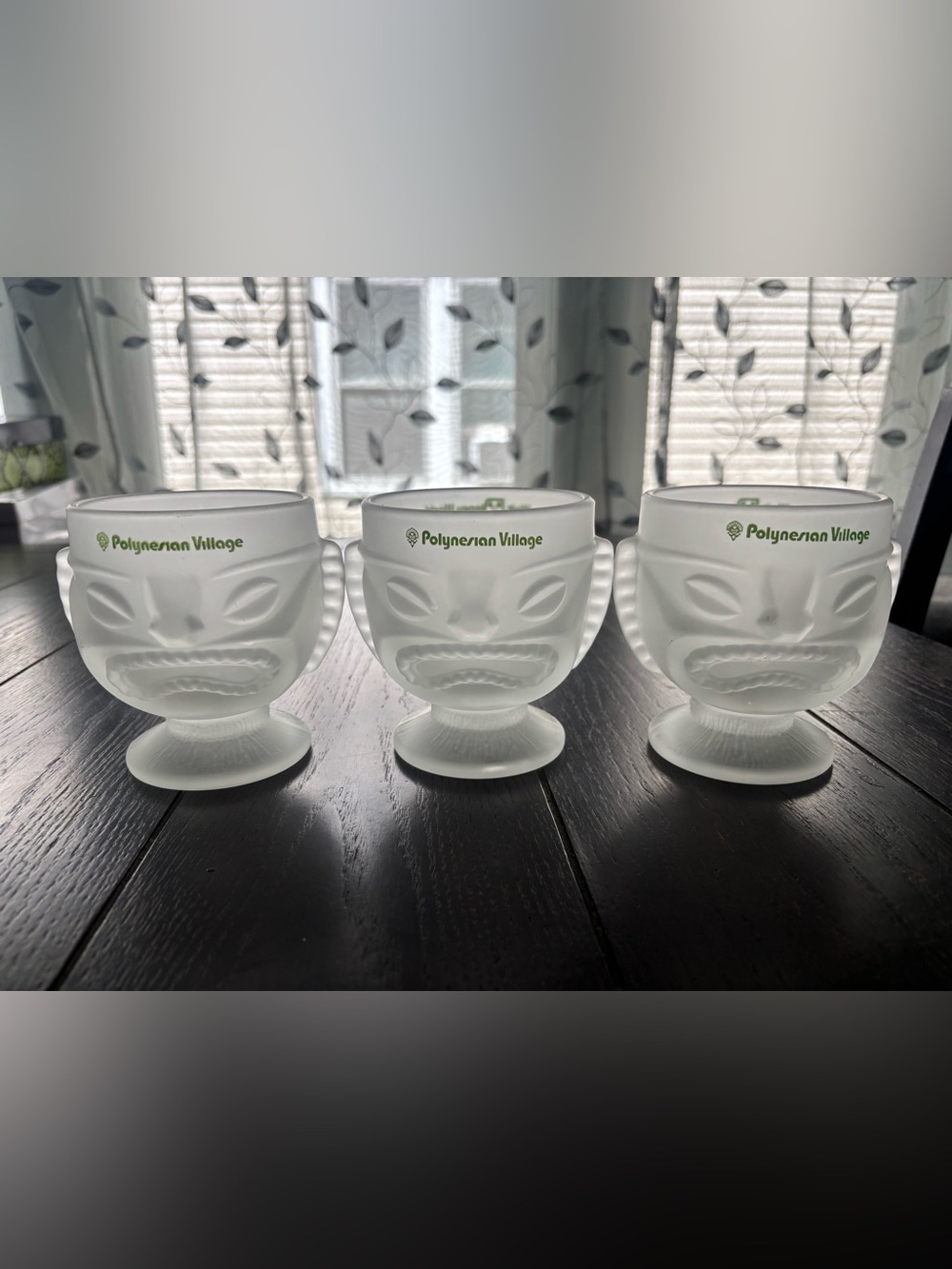 70’s Disney Vintage Polynesian village Mug - Frosted Collectible set of 3 .